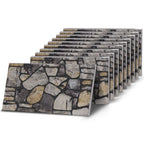 KARMA-102 Cobblestone River Grey stone effect wall panel, decorative 3D panel for indoor and outdoor use