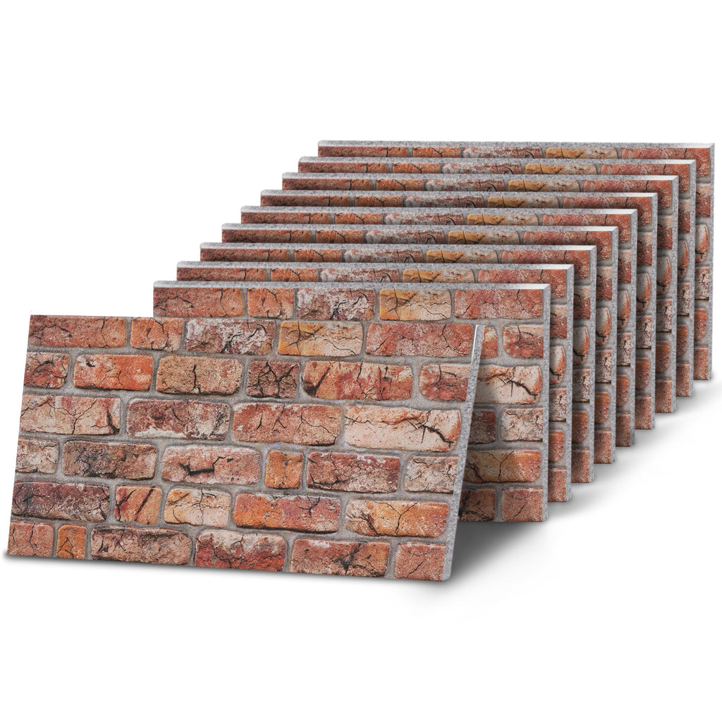 TAS-609 Rustic Tuscan Red brick effect wall panel, decorative 3D panel for indoor and outdoor use
