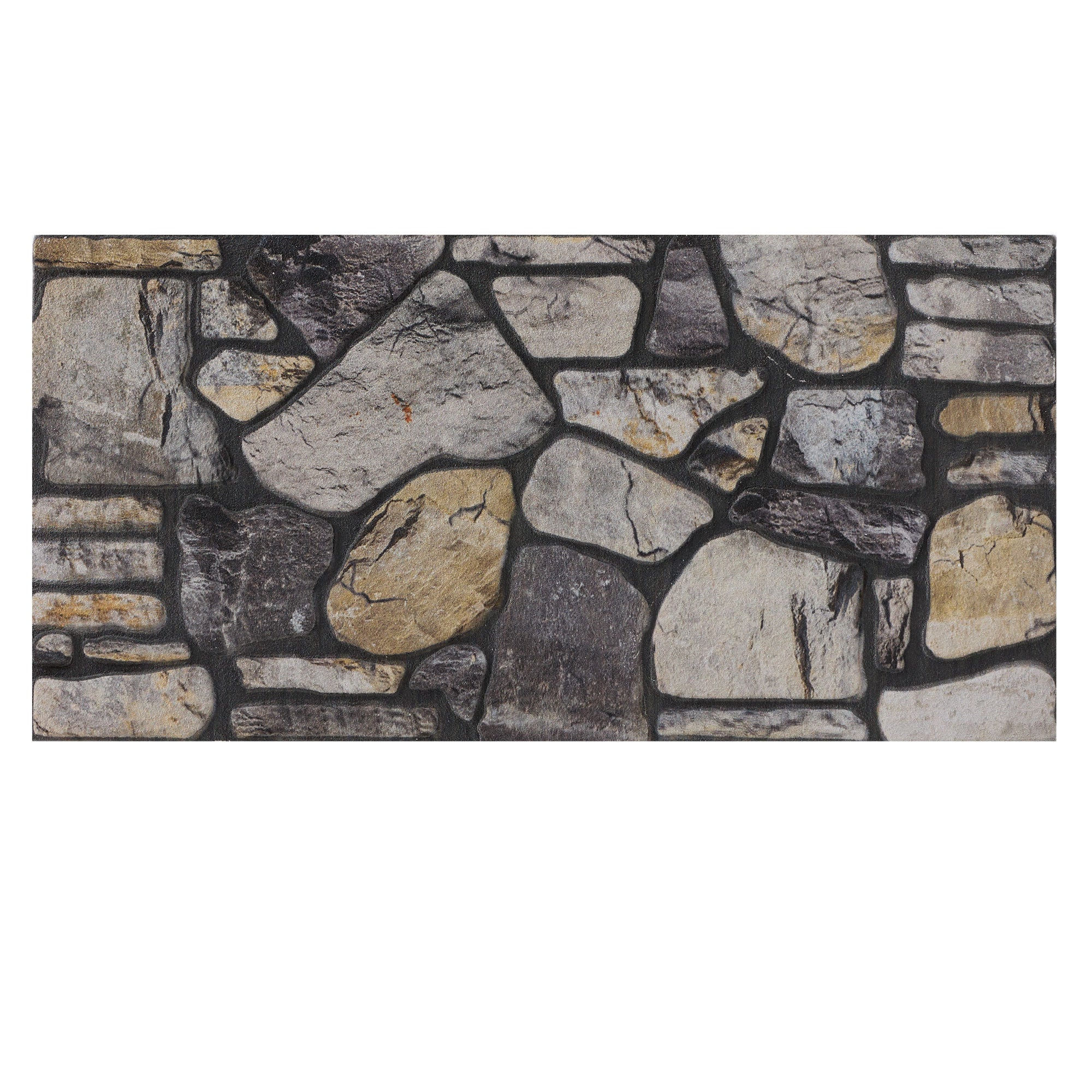 KARMA-102 Cobblestone River Grey stone effect wall panel, decorative 3D panel for indoor and outdoor use