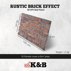 TAS-713 Rustic Reclaimed Red brick effect wall panel, decorative 3D panel for indoor and outdoor use