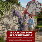 KARMA-102 Cobblestone River Grey stone effect wall panel, decorative 3D panel for indoor and outdoor use