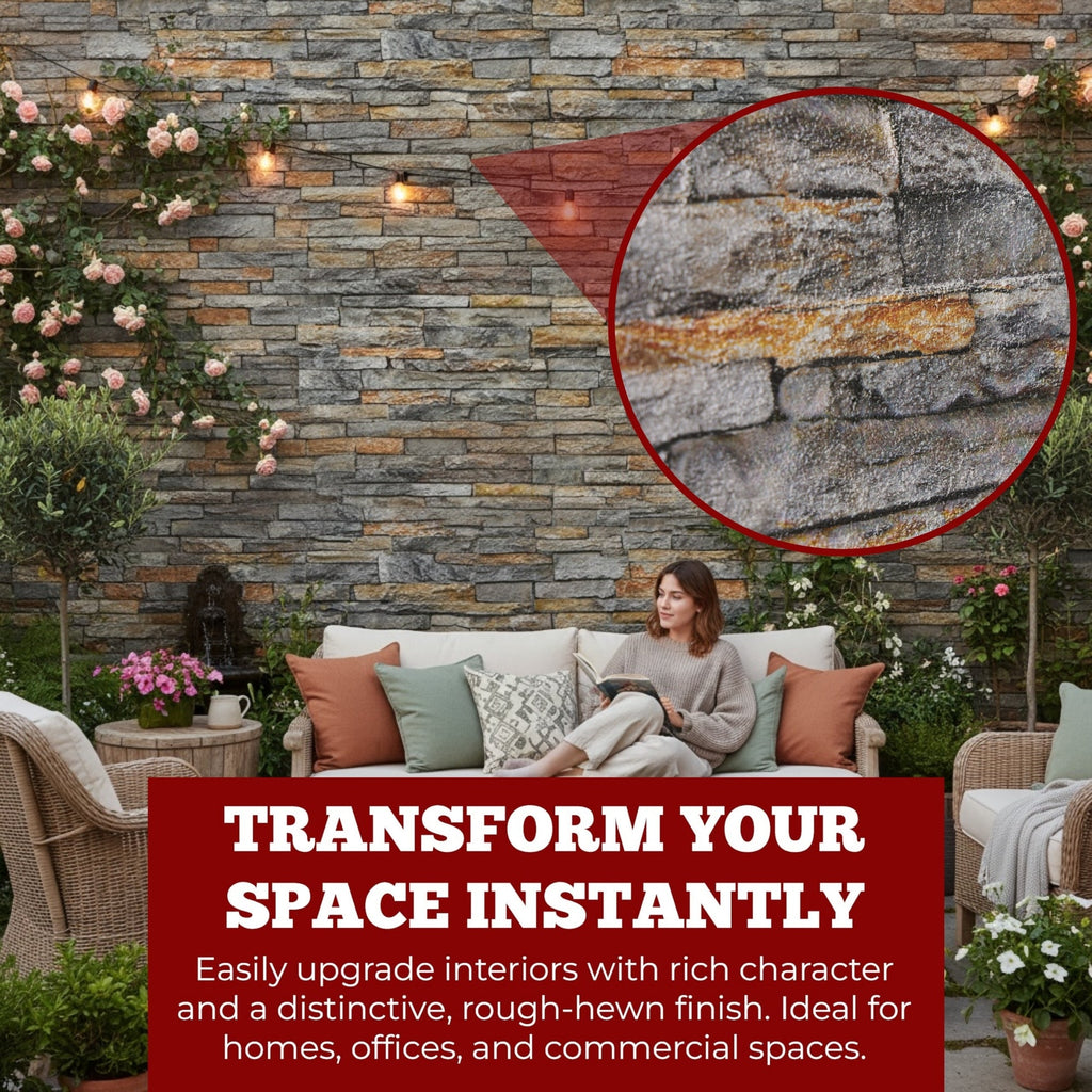 OYTAS-102 Weathered Grey slate effect wall panel, decorative 3D panel for indoor and outdoor use
