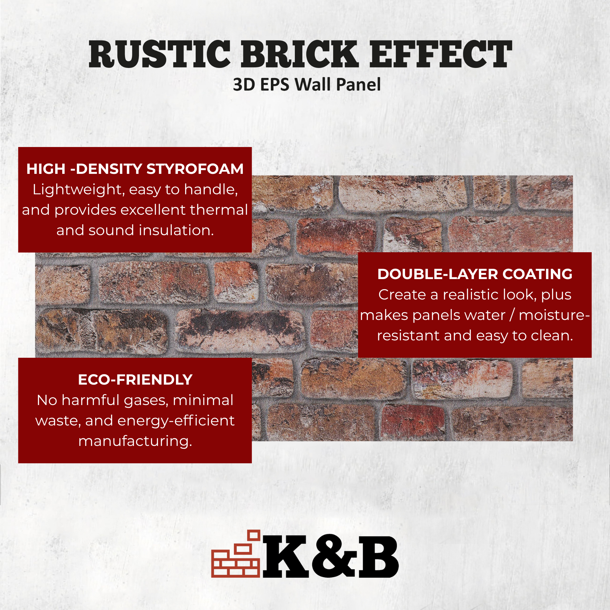 Rustic Weathered Brown | Brick Effect | TAS-615