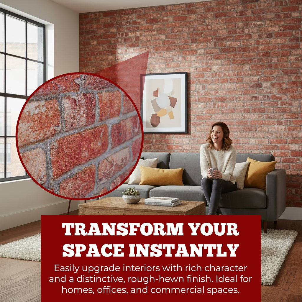 TAS-712 Rustic Farmhouse Red brick effect wall panel, decorative 3D panel for indoor and outdoor use