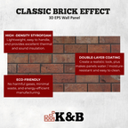 Classic Warm Red | Brick Effect | TUGLA-602
