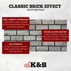 Classic Light Grey | Brick Effect | TUGLA-608