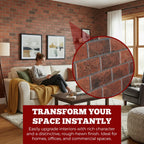 TUGLA-611 Classic Dark Burgundy brick effect wall panel, decorative 3D panel for indoor and outdoor use