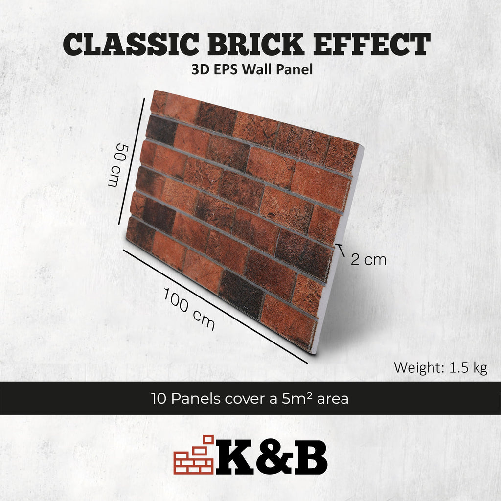 Classic Dark Burgundy | Brick Effect | TUGLA-611