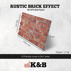 Rustic Farmhouse Red | Brick Effect | TAS-712