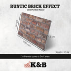 Rustic Weathered Brown | Brick Effect | TAS-615