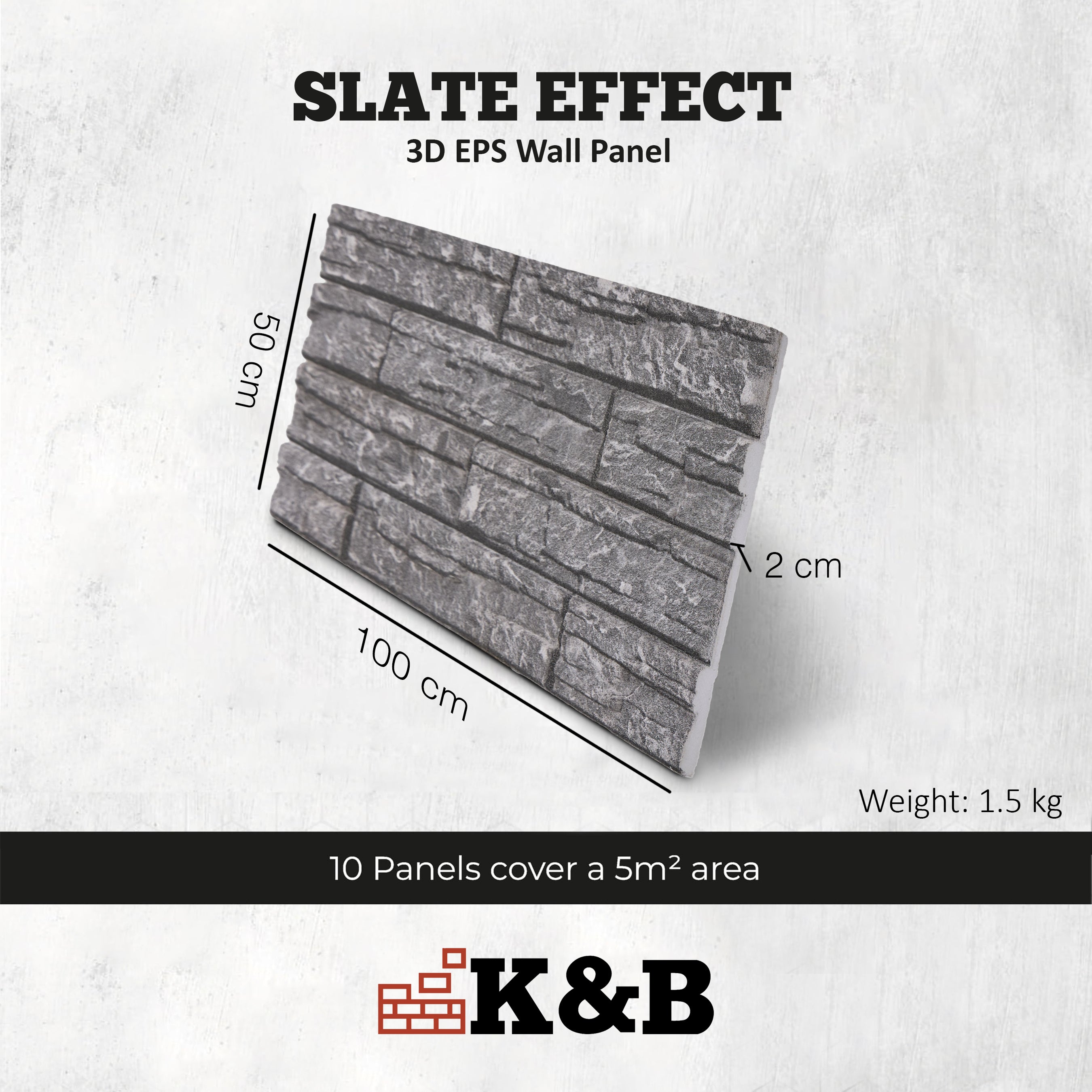 Marble Grey Block | Slate Effect | KESTAS-106