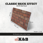 Classic Warm Red | Brick Effect | TUGLA-602